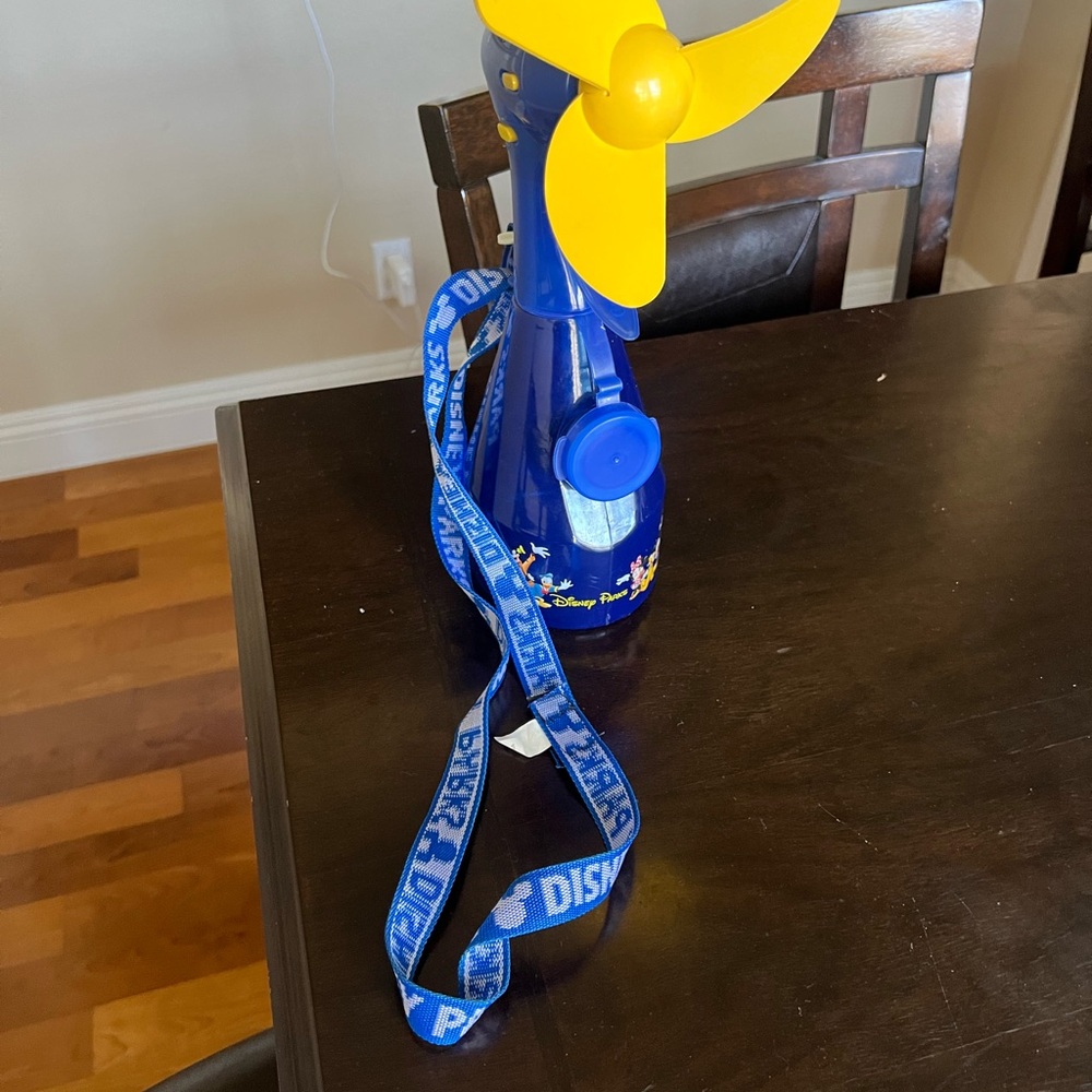 Disney Blue and Yellow Fan with Lanyard